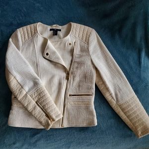 H&M Tweed Motercycle Jacket w/ Faux Leather